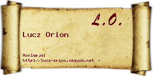 Lucz Orion névjegykártya